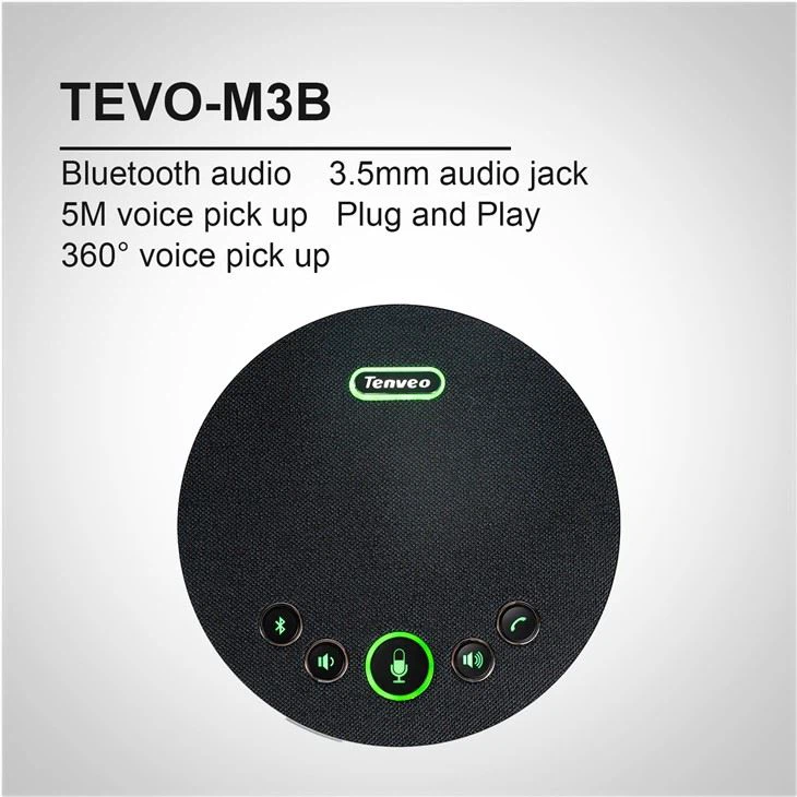 Tenveo Bluetooth-konferenssikaiutinpuhelin 5M säteellä
